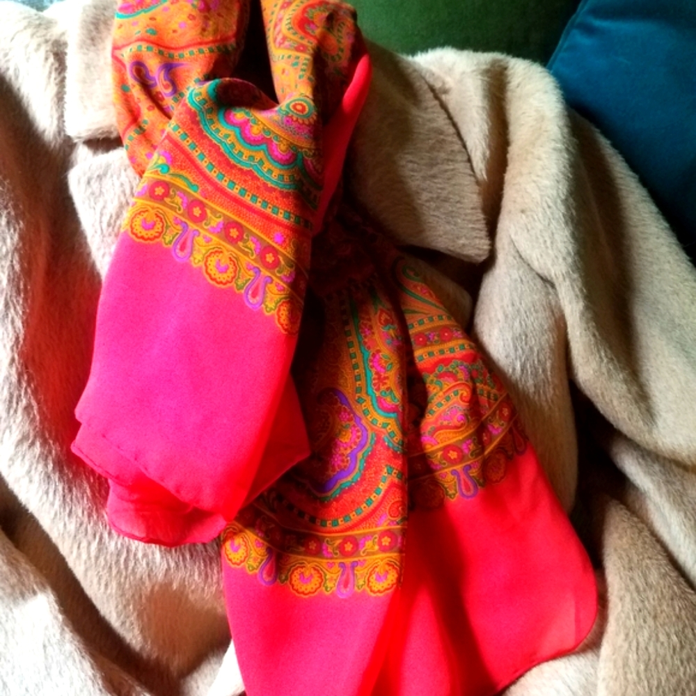 Yves Saint Laurent. Large Vintage Runway Scarf. France.